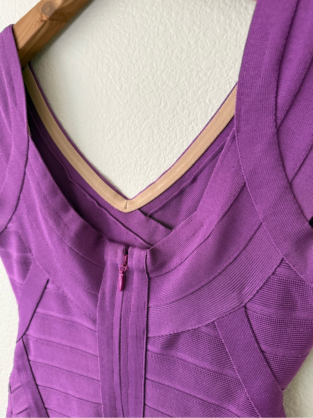 HERVÉ LÉGER Nicolette Purple Bandage Dress Bodycon Mini, Size S - Picture 4 of 8